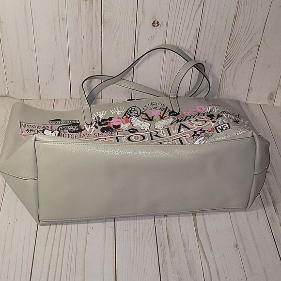 VS Fall 2018 Collection Graffiti Tote Grey With Wristlet Limited Edition - Picture 6 of 10